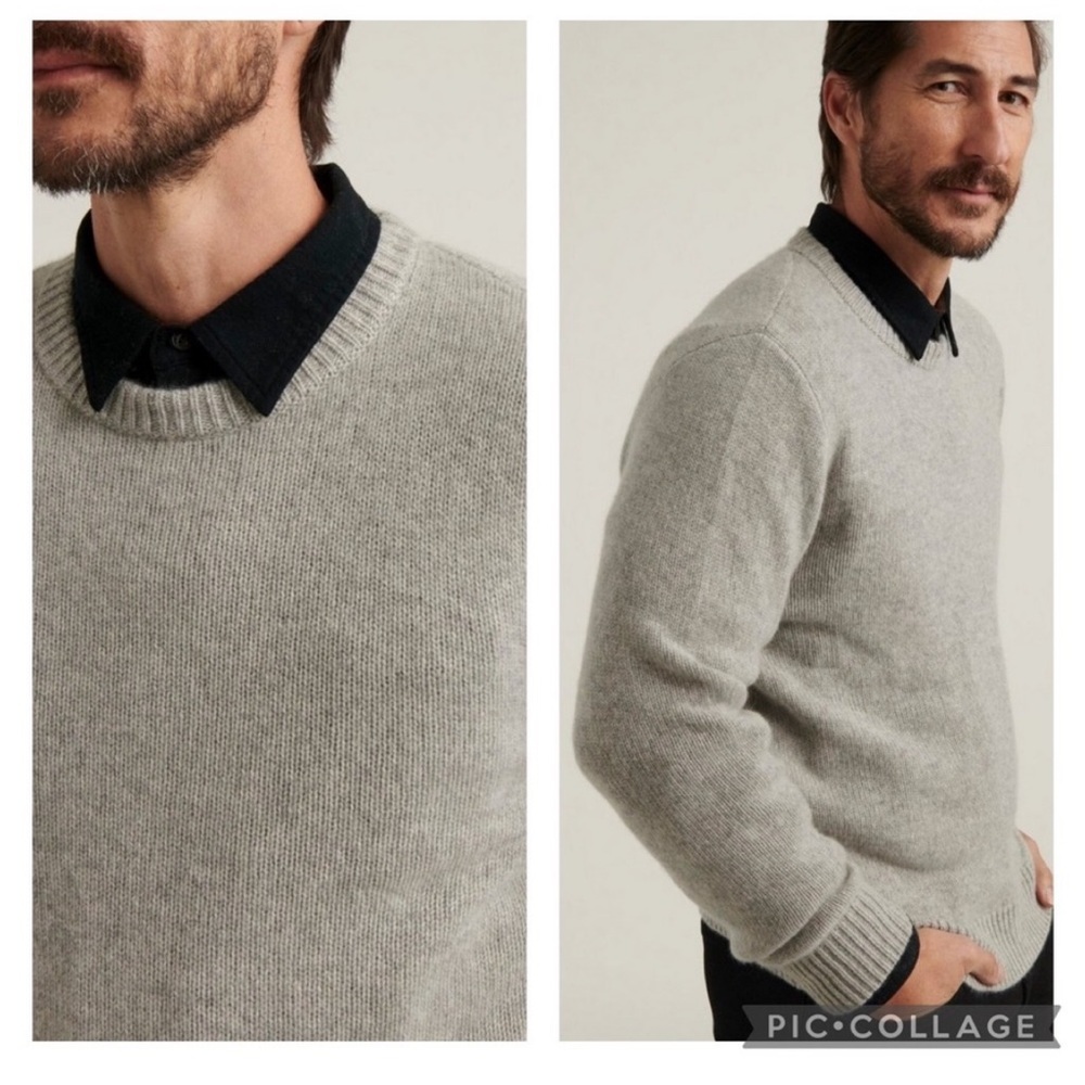 Lucky Brand Gray Brushed 100% Cashmere Sweater Med